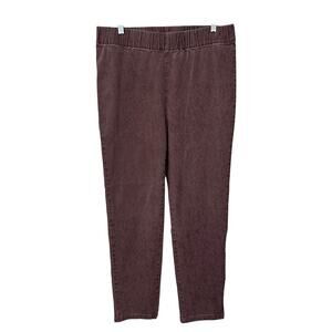 Soft Surroundings Denim Jeans Large Purple Pull-on Elastic Waist Womens Stretch